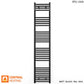 400mm x 1700mm Straight Matt Black Heated Towel Rail Radiator