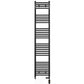 Dual Fuel 450mm x 1700mm Straight Matt Matt Black Heated Towel Rail - (incl. Valves + Electric Heating Kit)