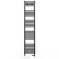 Dual Fuel 300mm x 1700mm Straight Matt Matt Black Heated Towel Rail - (incl. Valves + Electric Heating Kit)