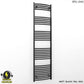 400mm x 1800mm Curved Matt Black Electric Pre-Filled Heated Towel Rail Radiator