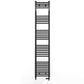 Dual Fuel 450mm x 1800mm Straight Matt Matt Black Heated Towel Rail - (incl. Valves + Electric Heating Kit)
