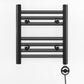 350mm Wide - Electric Heated Towel Rail Radiator - Flat Black - Straight