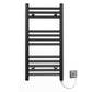 Small 300mm x 700mm Straight Matt Black Electric Pre-Filled Heated Towel Rail Radiator