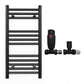Small 400mm x 700mm Straight Matt Black Heated Towel Rail Radiator