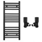 Small 450mm x 800mm Straight Matt Black Heated Towel Rail Radiator