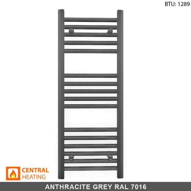 400mm Wide - Heated Towel Rail Radiator - Anthracite Grey - Straight