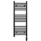 350mm Wide - Electric Heated Towel Rail Radiator - Flat Black - Straight