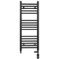 Small Dual Fuel 350mm x 900mm Straight Matt Matt Black Heated Towel Rail - (incl. Valves + Electric Heating Kit)