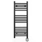 300mm Wide - Electric Heated Towel Rail Radiator - Flat Black - Straight