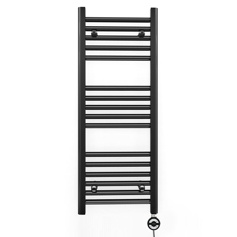 Small 300mm x 900mm Straight Matt Black Electric Pre-Filled Heated Towel Rail Radiator