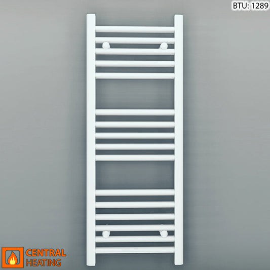 Small 400mm x 900mm Straight White Heated Towel Rail Radiator