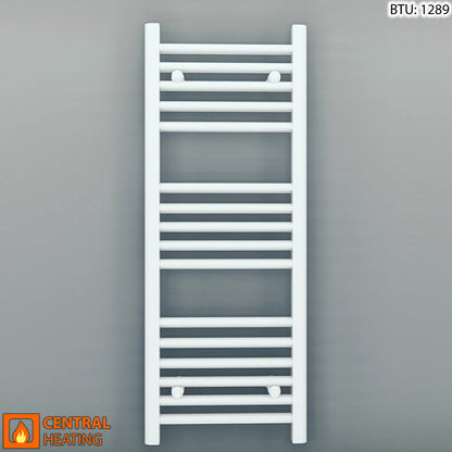 Small 400mm x 900mm Straight White Heated Towel Rail Radiator