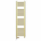 Dual Fuel - 400mm Wide - Shiny Gold- Heated Towel Rail Radiator - (incl. Valves + Electric Heating Kit)