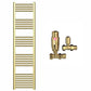 400mm x 1600mm Shiny Gold Heated Towel Rail Radiator