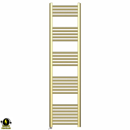 400mm x 1600mm Shiny Gold Electric Pre-Filled Heated Towel Rail Radiator