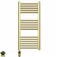 Small 400mm x 900mm Shiny Gold Electric Pre-Filled Heated Towel Rail Radiator