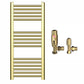 Small 400mm x 900mm Shiny Gold Heated Towel Rail Radiator