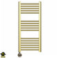 Small 400mm x 900mm Shiny Gold Electric Pre-Filled Heated Towel Rail Radiator