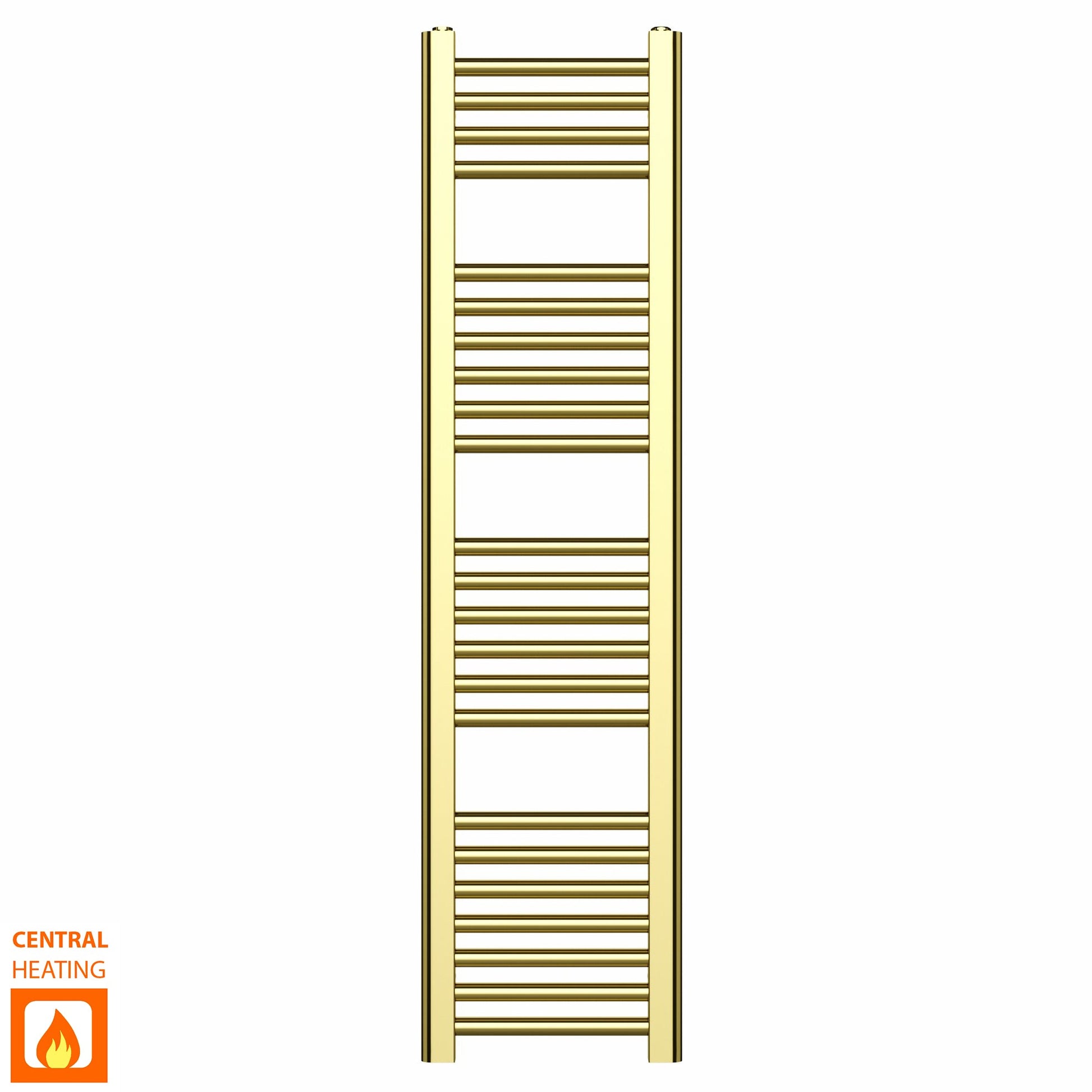 400mm x 1200mm Shiny Gold Heated Towel Rail Radiator