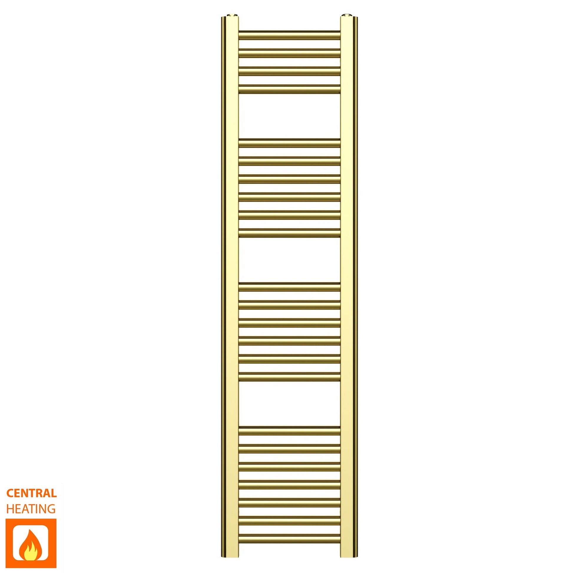 400mm x 1200mm Shiny Gold Heated Towel Rail Radiator