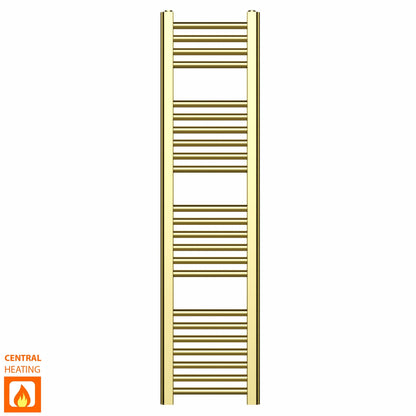 400mm x 1200mm Shiny Gold Heated Towel Rail Radiator