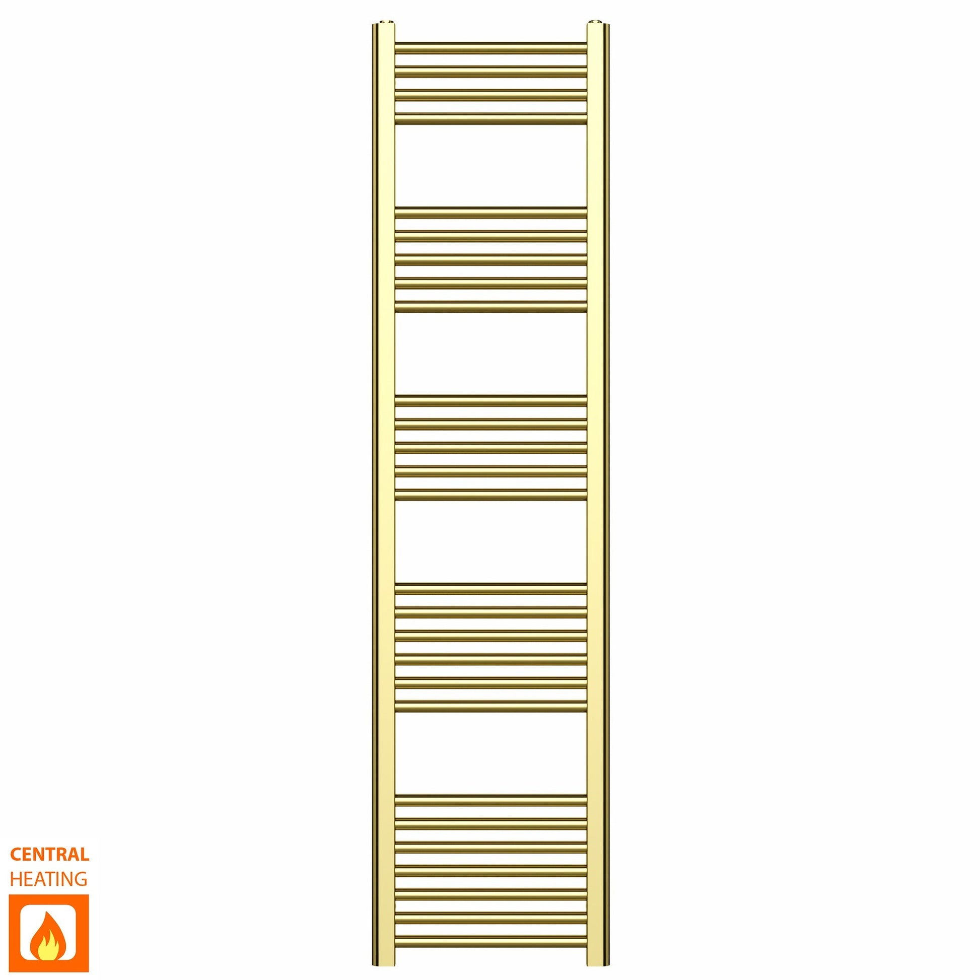 400mm x 1600mm Shiny Gold Heated Towel Rail Radiator
