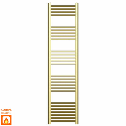 400mm x 1600mm Shiny Gold Heated Towel Rail Radiator
