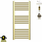 Small 400mm x 900mm Shiny Gold Electric Pre-Filled Heated Towel Rail Radiator