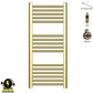 400mm x 900mm Small Gold Electric Heated Towel Rail Radiator 