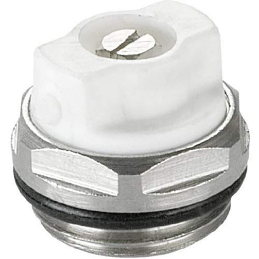 15mm 1/2" BSP White Radiator Air Vent Bleeding Plug Valve