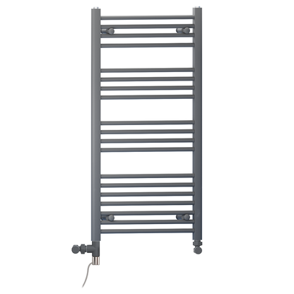  500mm x 1000mm Anthracite Grey Dual Fuel Heated Towel Rail Radiator 
