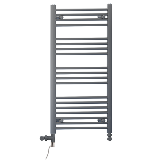 550mm x 1000mm Anthracite Grey Dual Fuel Heated Towel Rail Radiator