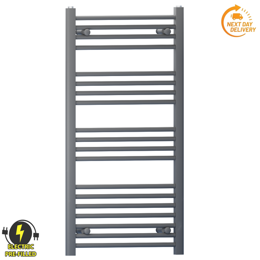 550mm x 1000mm Anthracite Grey Electric Heated Towel Rail Radiator