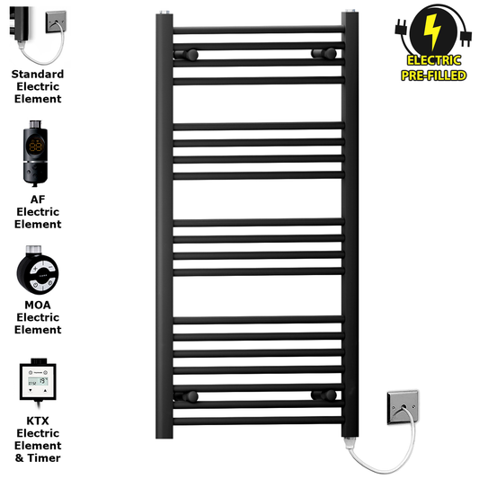550mm x 1000mm Matt Black Electric Heated Towel Rail Radiator