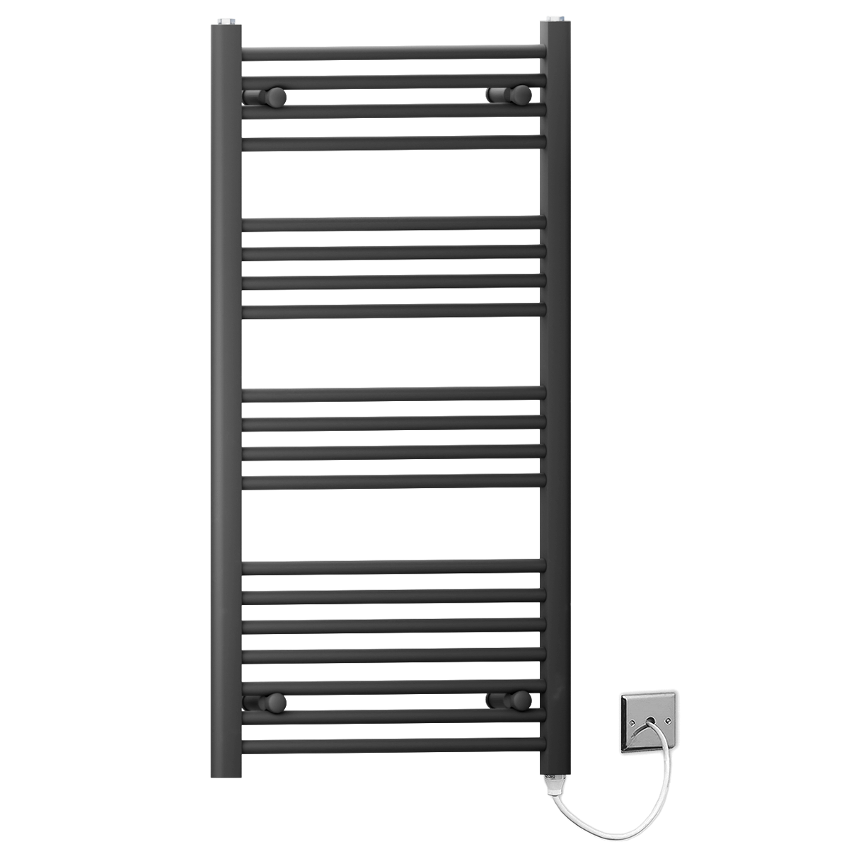 45 100 Matt Black Towel Rail Radiator Heated Warmer Wide High Electric Pre Filled Standard Manual Element