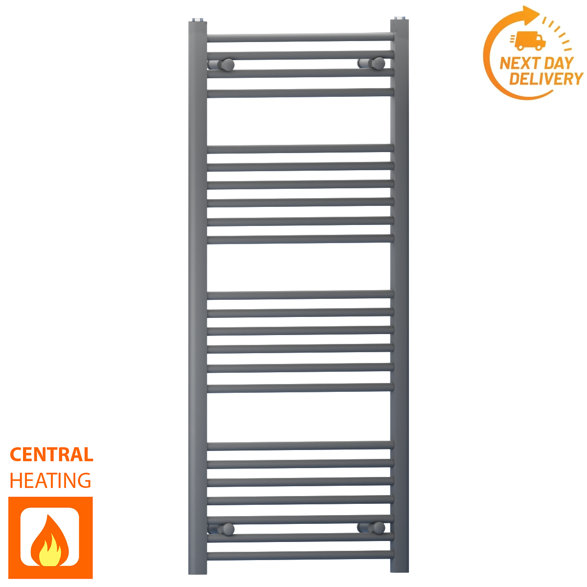 550mm x 1200mm Anthracite Grey Heated Towel Rail Radiator