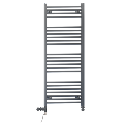  400mm x 1200mm Anthracite Grey Dual Fuel Heated Towel Rail Radiator 