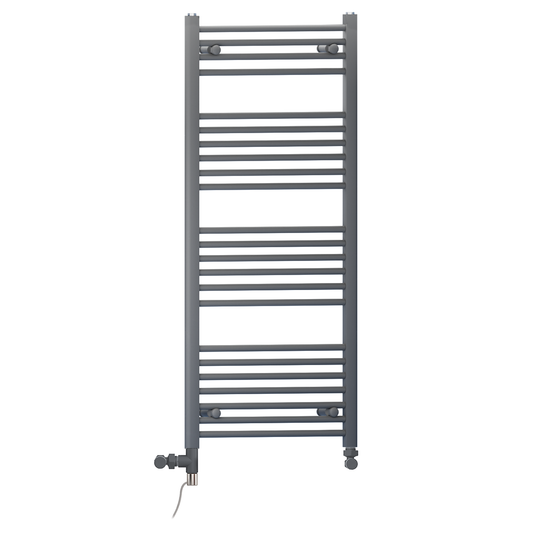 400mm x 1200mm Anthracite Grey Dual Fuel Heated Towel Rail Radiator