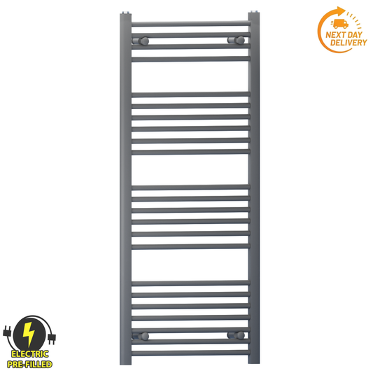 500mm x 1400mm Anthracite Grey Electric Heated Towel Rail Radiator