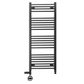 450mm x 1200mm Dual Fuel Matt Black Heated Towel Rail Radiator 