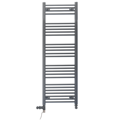  600mm x 1400mm Anthracite Grey Dual Fuel Heated Towel Rail Radiator 