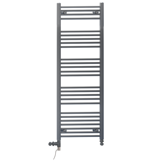 550mm x 1400mm Anthracite Grey Dual Fuel Heated Towel Rail Radiator