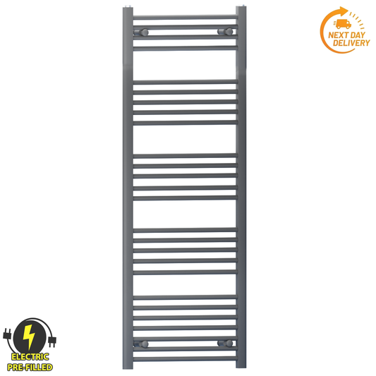 550mm x 1400mm Anthracite Grey Electric Heated Towel Rail Radiator
