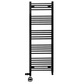 500mm x 1400mm Dual Fuel Matt Black Heated Towel Rail Radiator 