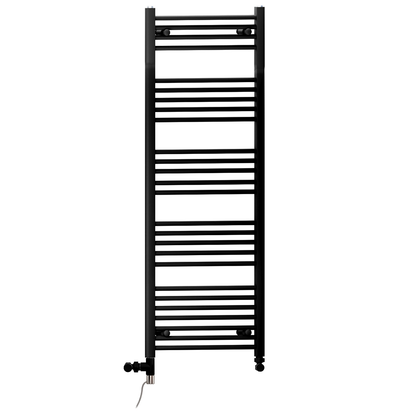  550mm x 1400mm Dual Fuel Matt Black Heated Towel Rail Radiator 