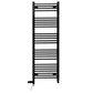 300mm x 1400mm Dual Fuel Matt Black Heated Towel Rail Radiator 