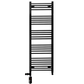 400mm x 1400mm Dual Fuel Matt Black Heated Towel Rail Radiator 