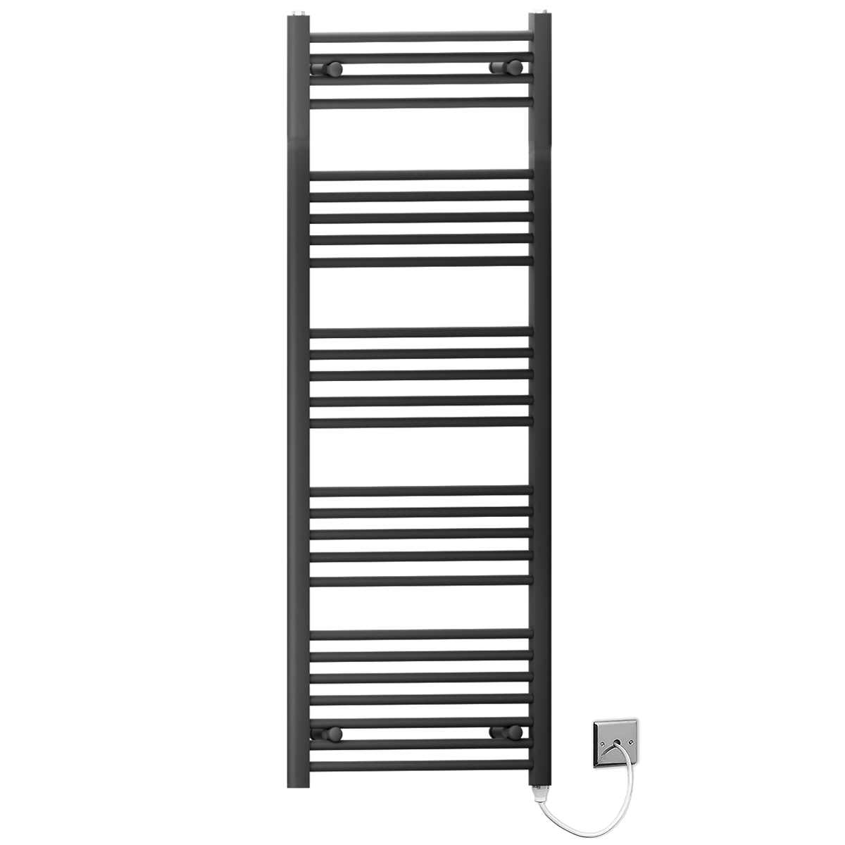 45 140 Matt Black Towel Rail Radiator Heated Warmer Wide High Electric Pre Filled Standard Manual Element