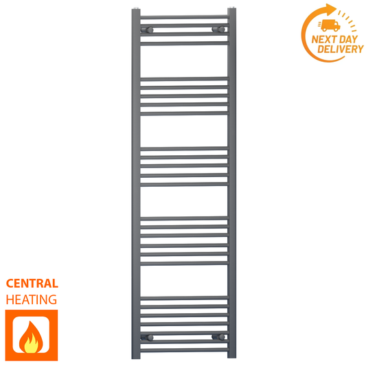 600mm x 1600mm Anthracite Grey Heated Towel Rail Radiator