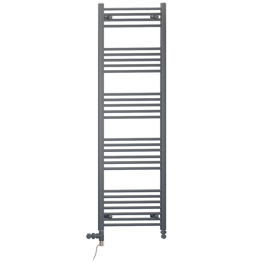 600mm x 1600mm Anthracite Grey Dual Fuel Heated Towel Rail Radiator